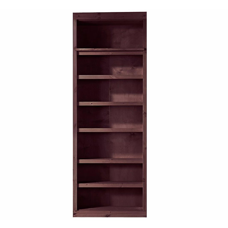 Elona 213cm H x 81cm W Solid Wood Standard Bookcase, Havana Brown