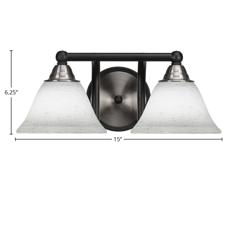 Michell 2-Light Bath Bar, Matte Black/Brushed Nickel