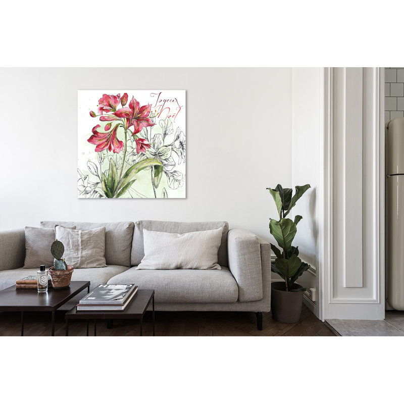Chistmas Amarillys: Joyeux Noel - Wrapped Canvas Painting, 71.1 cm H x 106.7 cm W