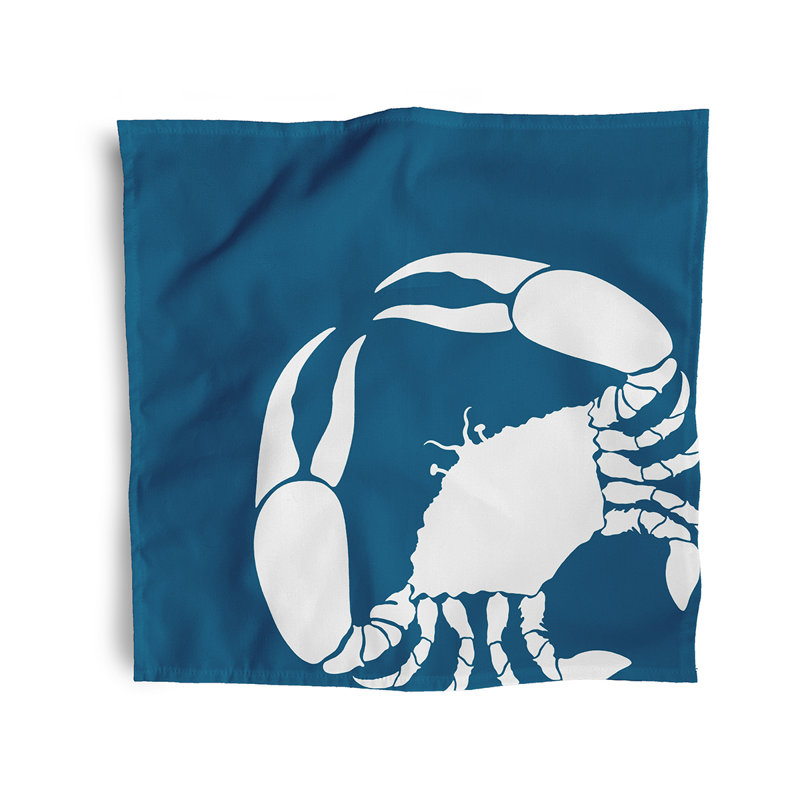 Sybilla Polyester No Pattern Square Napkin, Blue