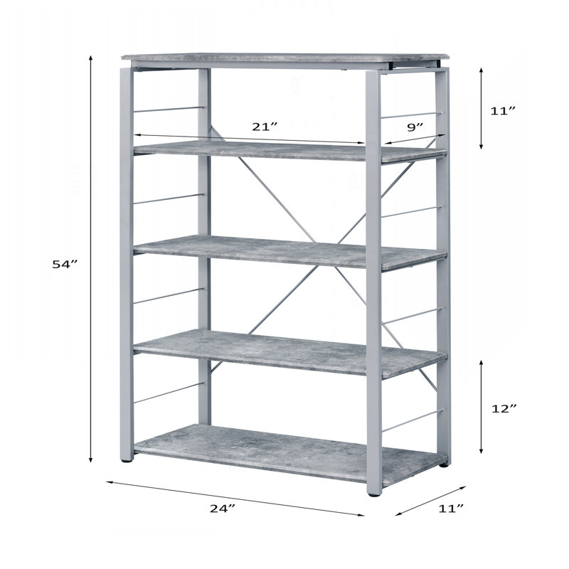 Versatile Metal and Wood Bookshelf with Multiple Compartments for Organized Storage