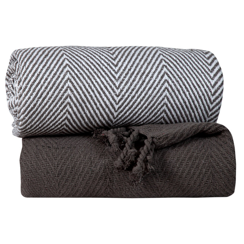 Jeté luxueux 100% coton, Platine