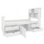 Base de lit plateforme simple avec bibliothèques de rangement et quatre tiroirs