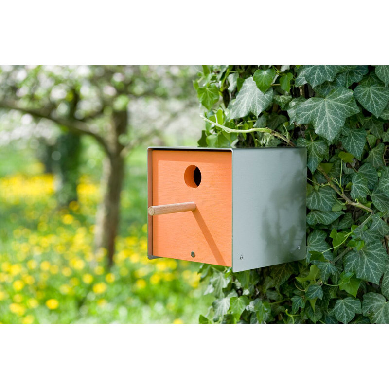 Nesting Box Mounted Birdhouse, Orange