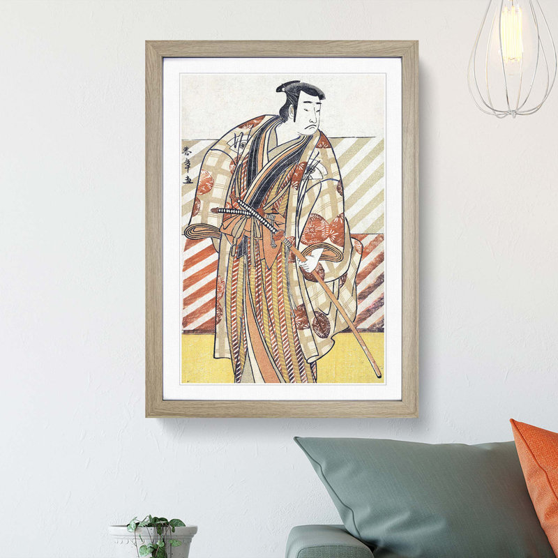Onoe Matsusuke by Katsukawa Shunsho - Picture Frame Painting Print, 48cm H x 36cm W x 2cm D, Oak Framed