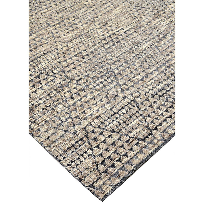 Geometric Area Rug in Natural/Charcoal, Rectangle 9' x 12'