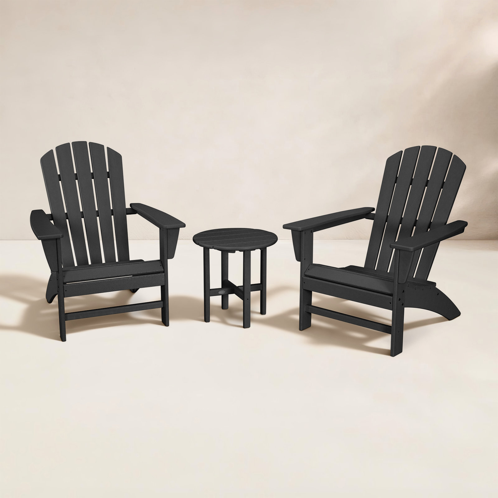 POLYWOOD® Nautical 2-Person Patio Seating Group, Black
