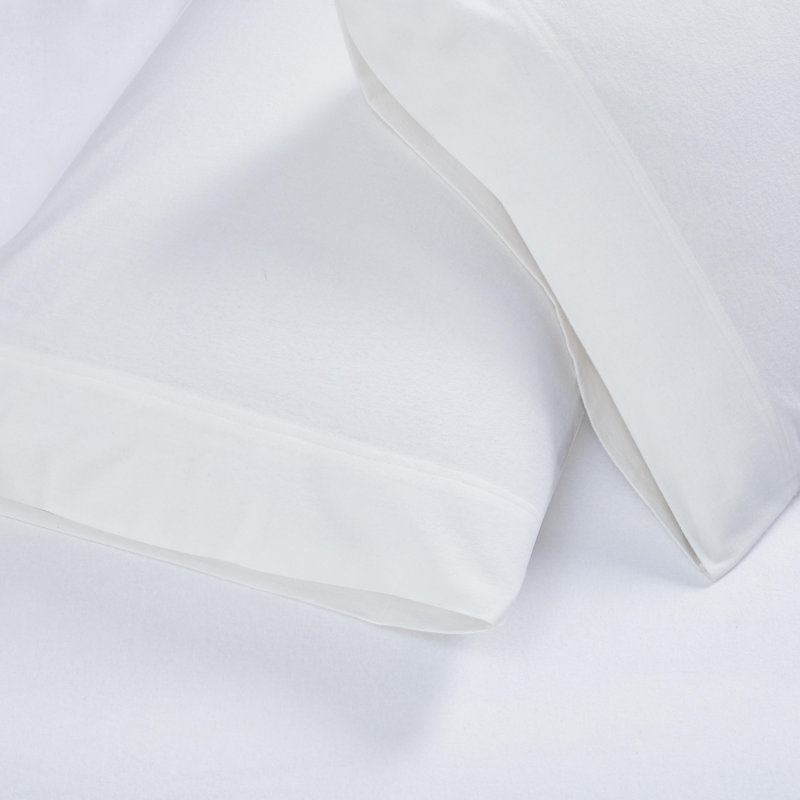 Modern All Season Solid Flannel Cotton Pillowcase, King Pillowcase, White