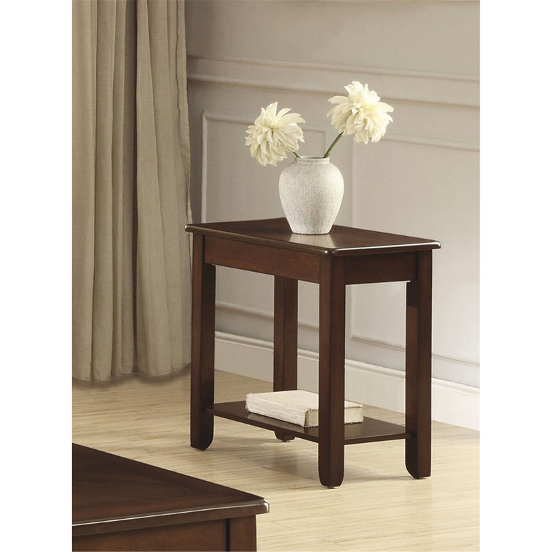 Charmante table d'appoint en bois avec tablette ouverte pour une utilisation polyvalente