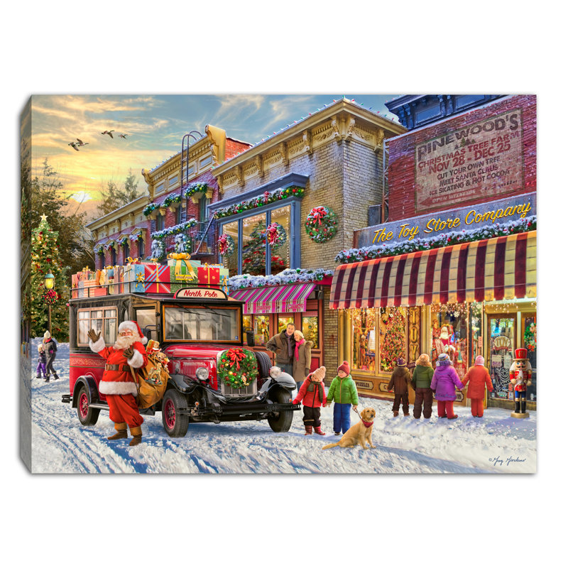 Christmas Toy Store 8x6 Mini Lighted Easel Back