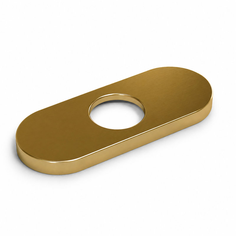 Couvercle de trou de robinet de salle de bain 5,5 po pour 1 ou 3 trous en or brossé mat, Or mat