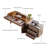 Modern Light Luxury L-Shaped Desk with Glass Top, Home Office Desk, Vanity Table-956869101