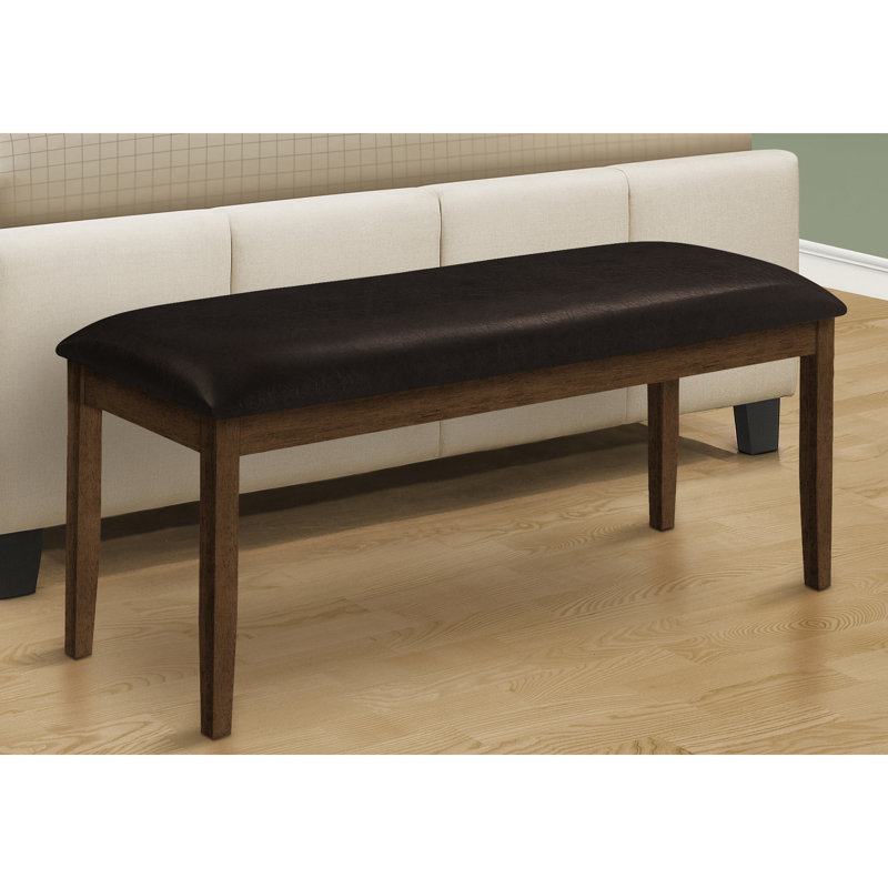 Transitional 48" Rectangular Upholstered Seat - Brown Wood, Foam Filled Upholstery Bench In Color Solid Wood Base And For Various Rooms