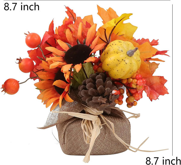 Pumpkin, Gourd, Berry and Maple Leaf Artificial Arrangement - 9