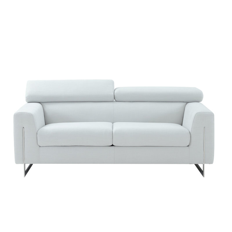 Serena Upholstered 72.44'' Loveseat, Silver Polyester/Polyester Blend