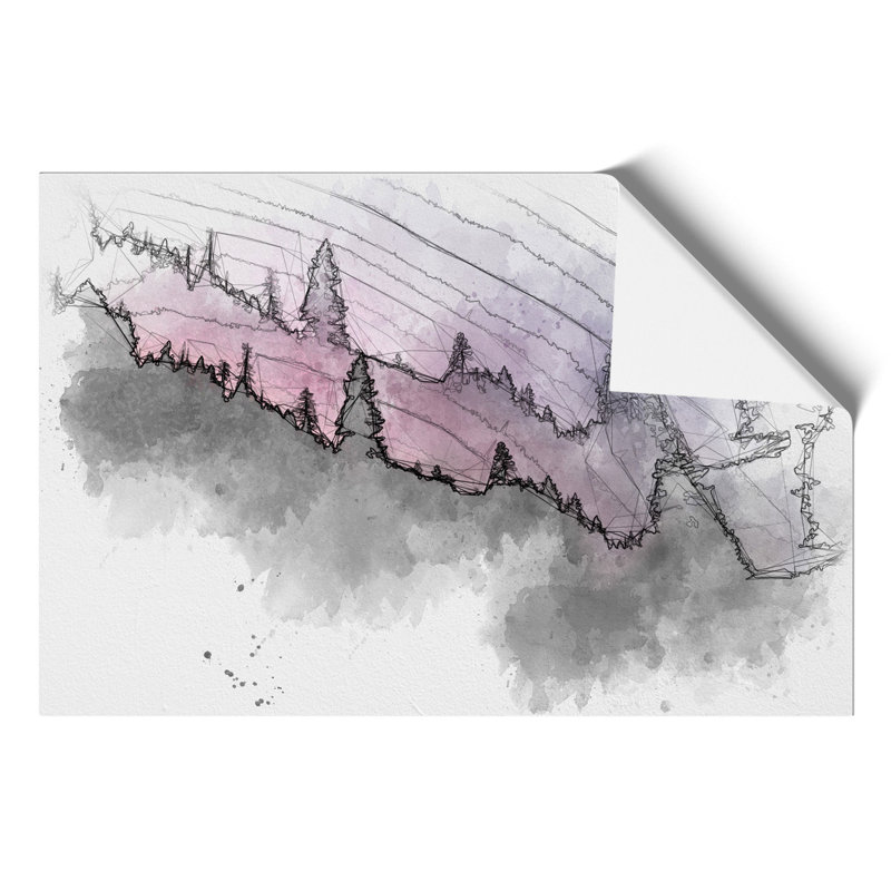 Purple Forest Sketch - Frameless Print, 59cm H x 84cm W x 0.1cm D