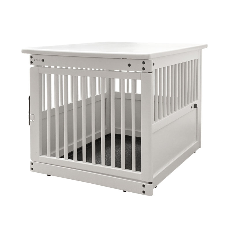 Wooden End Table Pet Crate, Medium (24" H x 25" W x 31.1" D), White