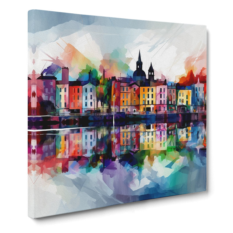 City Of Dublin Abstract Art No.1 - Print, 35cm H x 35cm W x 3cm D