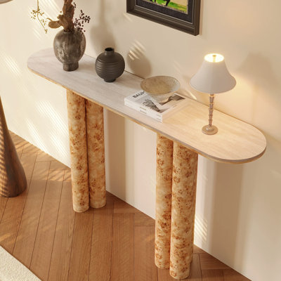 Console Mid-Century moderne en bois manufacturé Burlywood