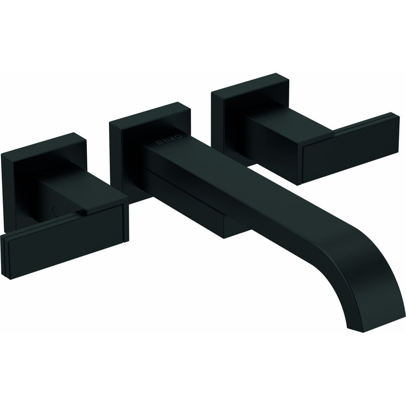 Siderna® Two-Handle Wall Mount Tub Filler, Matte Black, Lever
