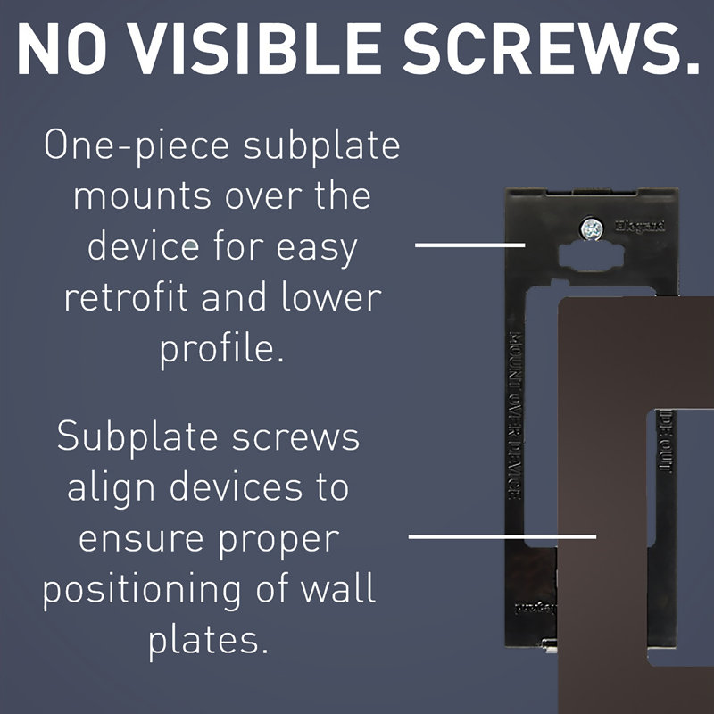 Radiant 1-Gang Decorator Rocker Screwless Wall Plate, Dark Bronze, 4.94" H x 3.15" W x 0.22" D