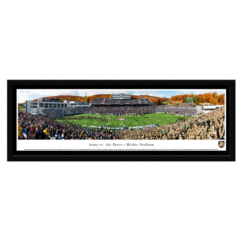 NCAA " College Football And Basketball ", Black Floater Framed, 15.5" H x 42" W x 0.88" D