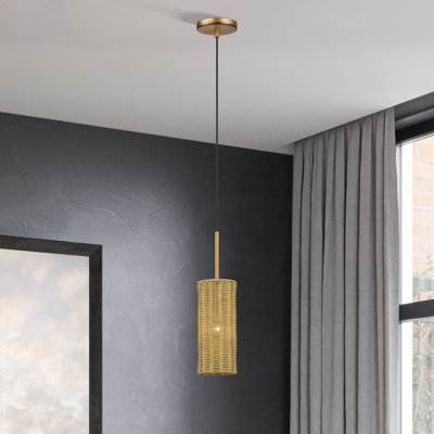 Weavington 1 Light Antique Gold Leaf Mini Pendant