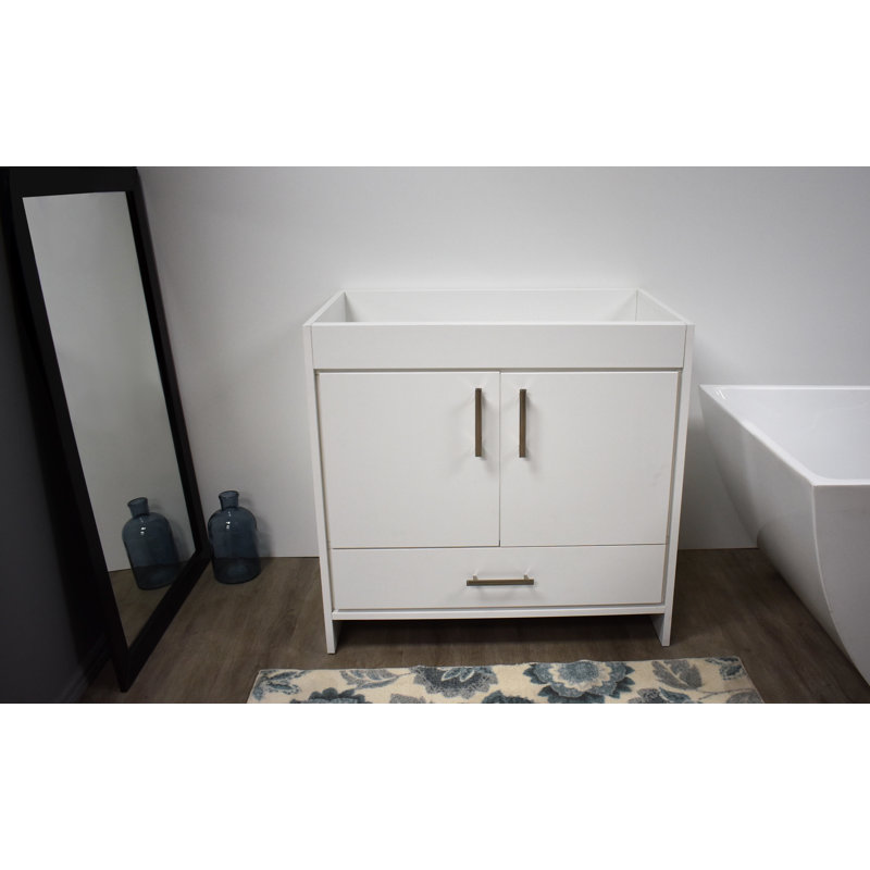 MTD Vanities 36-in Grey Single Sink Bathroom Vanity with White Ceramic Top