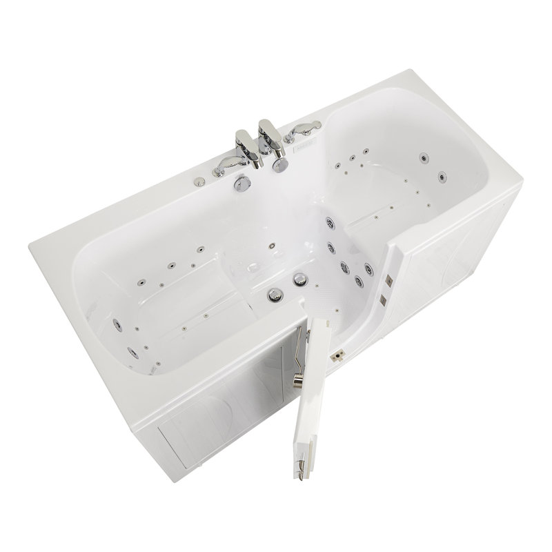 Big4Two 36"x80" Hydro + Air Massage w/Independent Foot Massage Acrylic Two Seat Walk-In-Bathtub