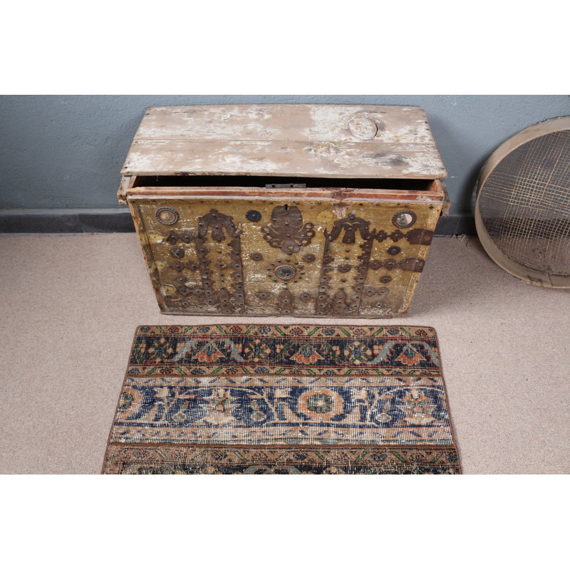 Tapis de porte turc rétro tissé à la main, parfait pour votre entrée unique dans des tons de terre
