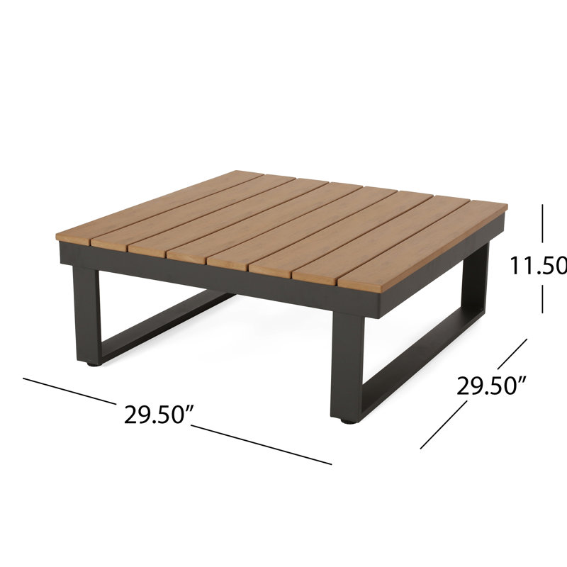 Mobilier de patio gris foncé avec accessoires en aluminium et éléments en faux bois