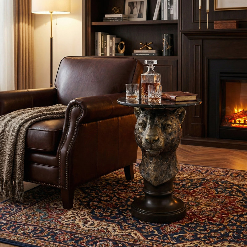 Table d'appoint Leopard Head