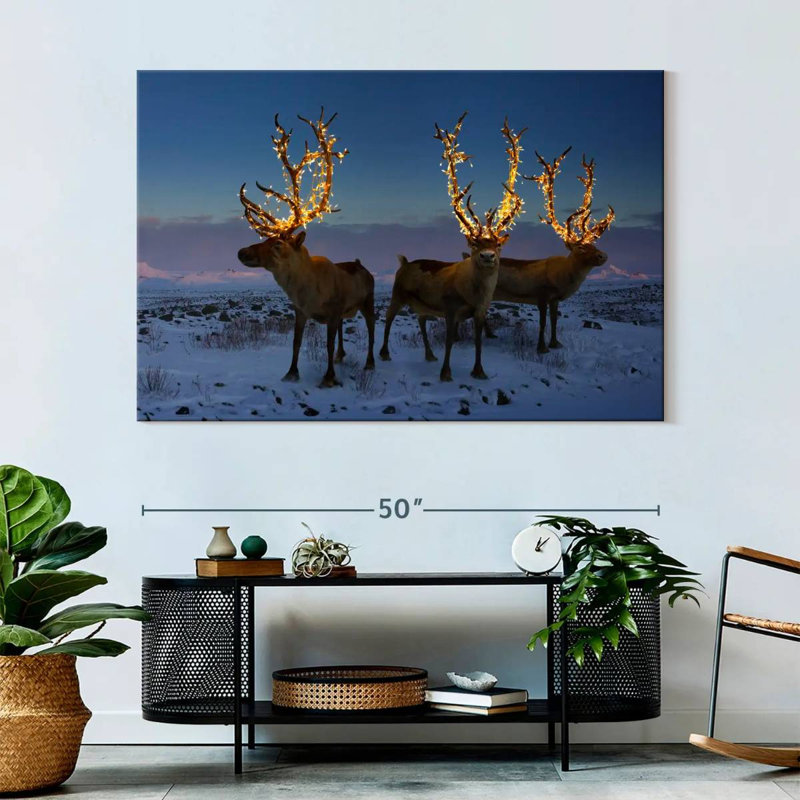 Brampt Illuminated Reindeers, 34" H x 51" W