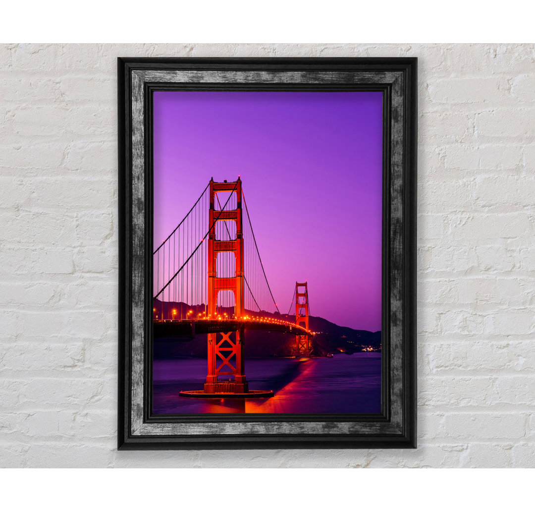 Golden Gate Bridge Pink Sky Glow Gerahmter Druck