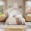 Commode à 3 tiroirs Natural pour chambre à coucher, commode cannelée avec grands tiroirs et pieds robustes dorés, commodes et commodes pour chambre à coucher, salon, chambre d'enfant