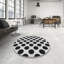 Tapis noir et blanc à motif géométrique-1103567886