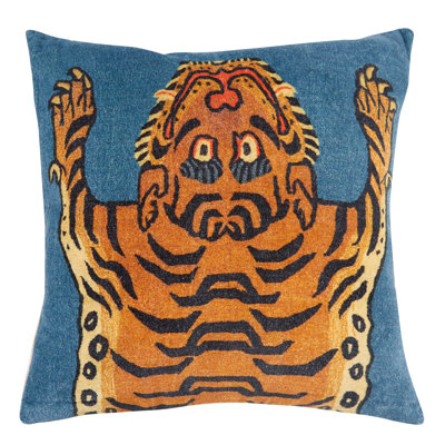 TIGER 22" X22" VELVET CUSHION