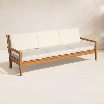 Echols 93" Teak Patio Sofa