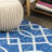 Oakden Ogee Fretwork Blue/Gray Rug-1608185757