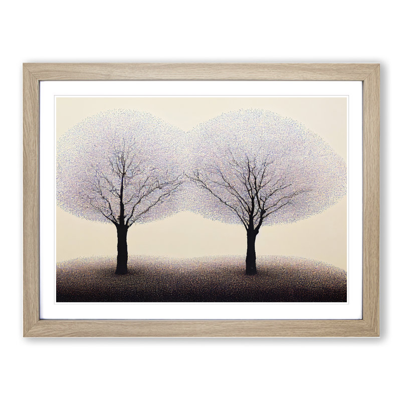 Mysterious Trees - Single Picture Frame Print, 25cm H x 34cm W x 2cm D, Oak 