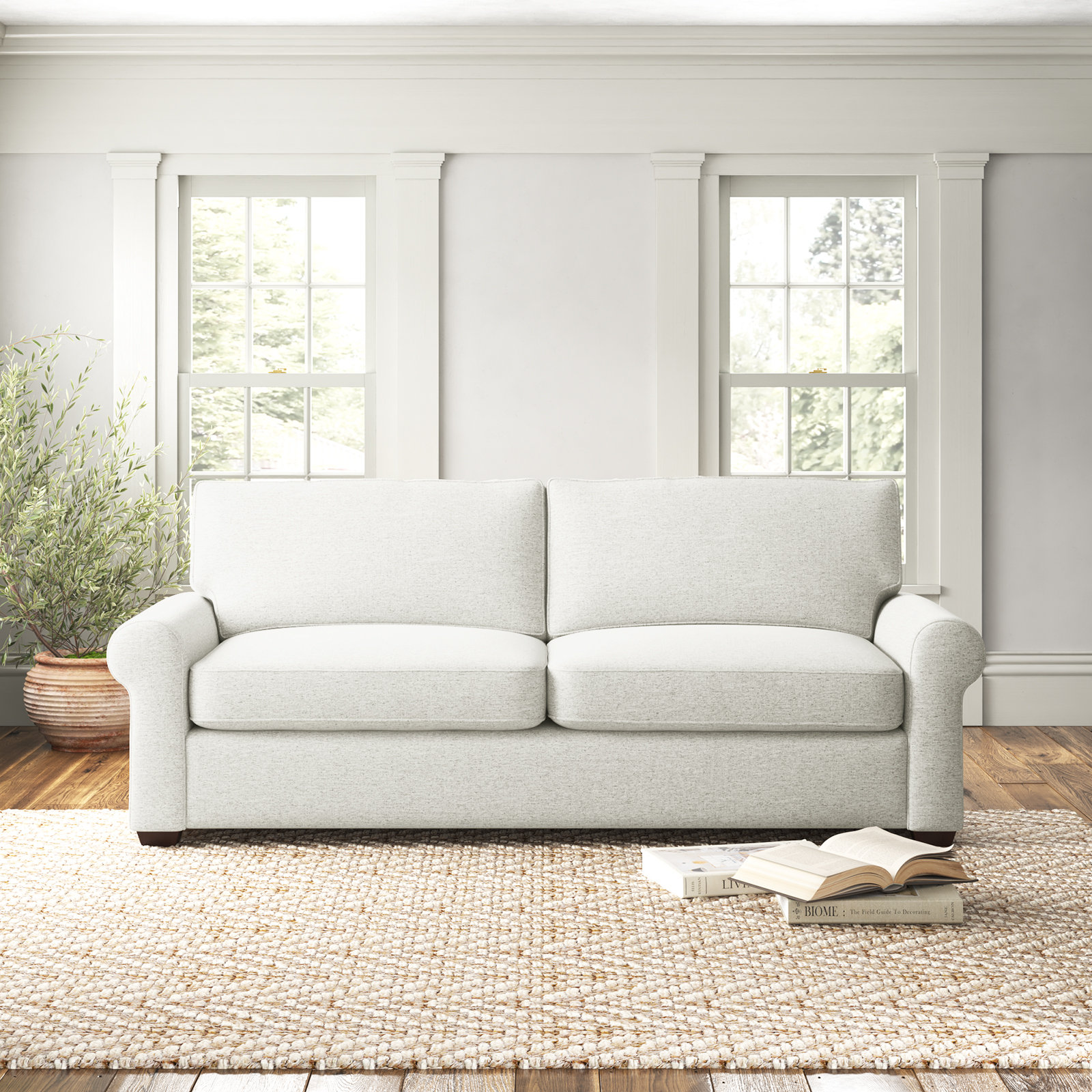 Porter 93.5'' Upholstered Sofa, Nomad Snow Crypton® Chenille