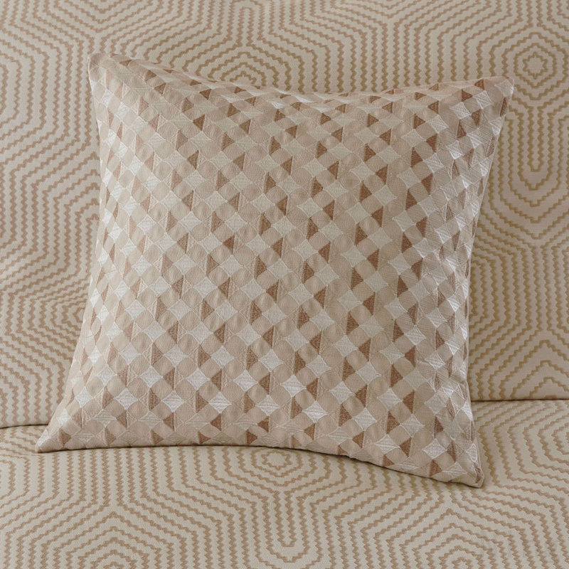 9-Piece King Abstract Comforter Set, Tan+Ivory