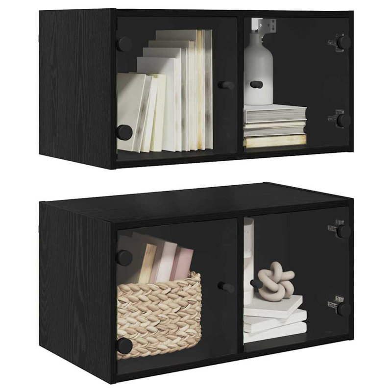 Wall Bathroom Cabinet, Black Oak