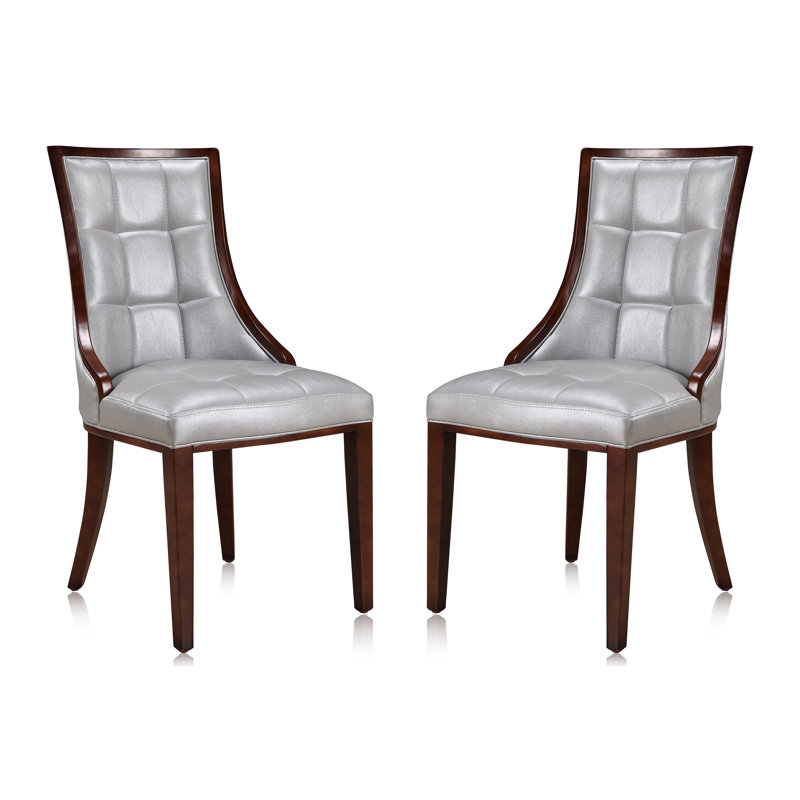 Verduzco Upholstered Side chair, Silver, 1