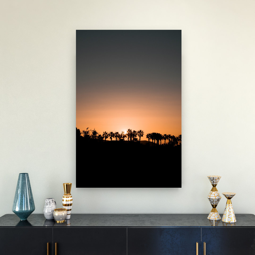 Tropical Sunset Palms Peaceful Serene Tranquil Palm Tree Landscape Nature Wall Art Print