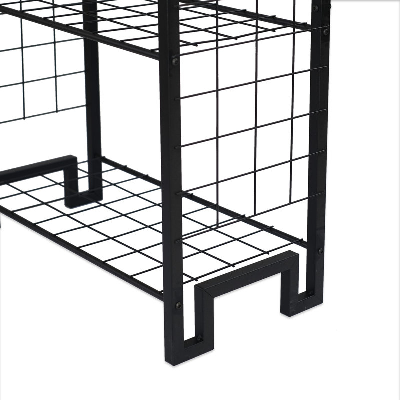 Industrial Metal Bookshelf, Black, 23.6 x 47.2 x 61.4 inches | Sturdy 100% Metal Frame, Thickness: 0.3 inches | Stylish & Functional Storage Solution for Home or Office | Perfect for Displaying Books & Decor