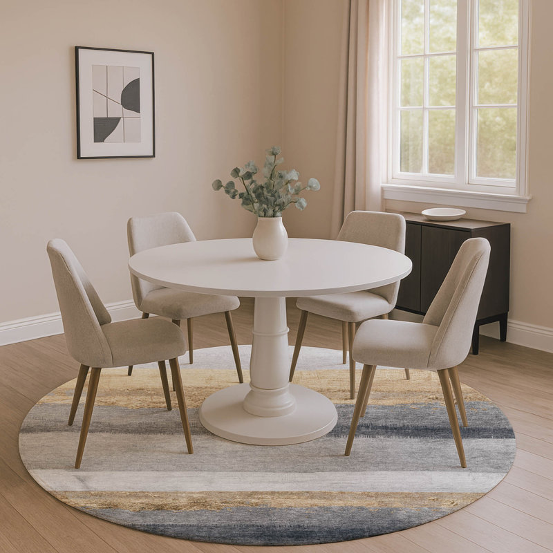 Premium Machine Washable Fairwood AMF1883 Stripes Rug, Round 8'