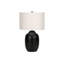 Lighting, H 26 po, lampe de table, céramique noire, abat-jour ivoire / crème, contemporain-1159115488