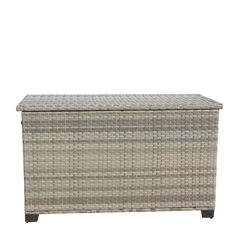 Boîte de rangement pour meubles de patio en osier (gris)