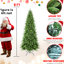 Arbre de Noël de 9 pi de haut avec une forme mince, 2152 pointes Pe + mixtes réalistes, branches articulées pour un assemblage sans effort et support en métal robuste